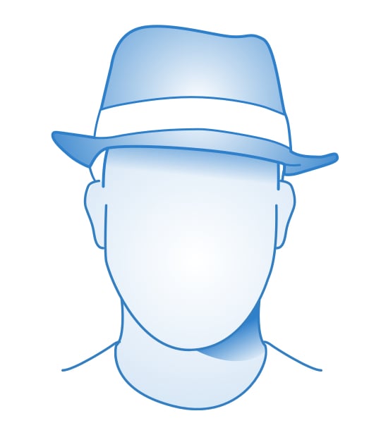 Chapeau classique pour visage ovale homme