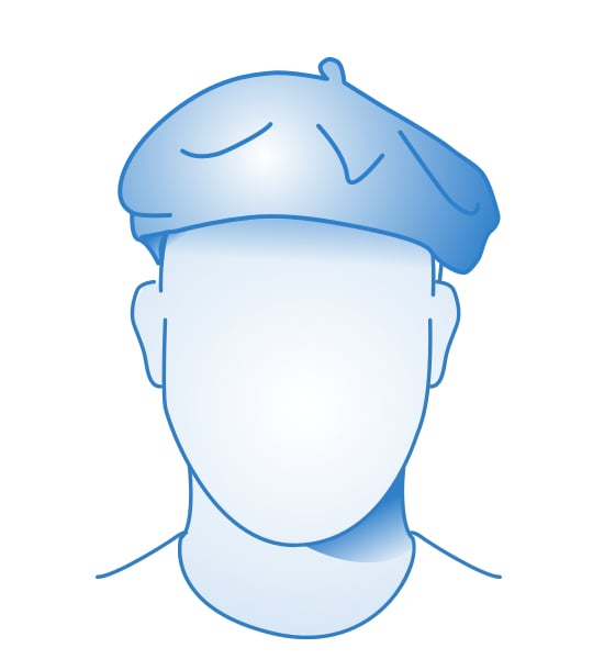 Béret pour visage ovale homme