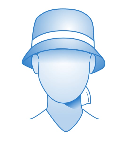 Chapeau en tissu pour visage ovale femme