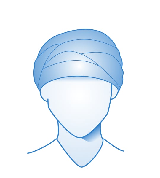 Turban pour visage en forme de cœur femme
